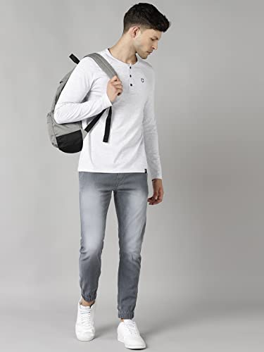 Image of Urbano Fashion Men's Solid Henley Neck Slim Fit Full Sleeve Cotton T-Shirt