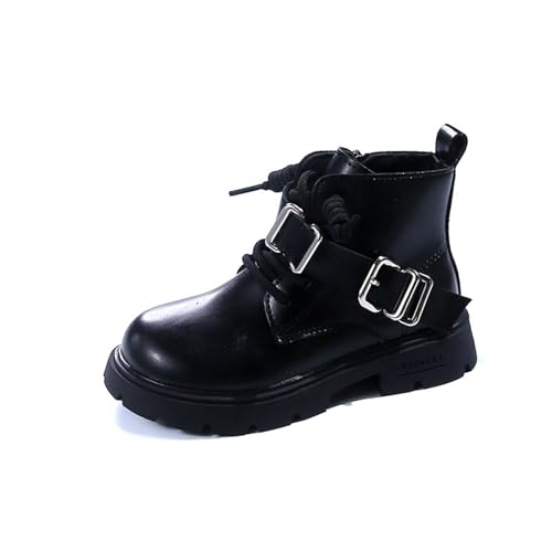 Kids Ankle Boots Boys Girls Combat Booties Lace Up Buckle Strap Fashion Casual Winter Shoes2