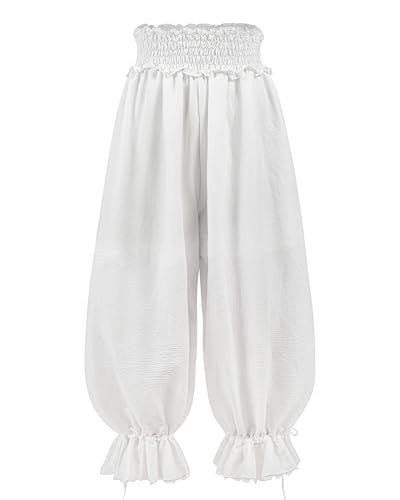 Bloomers à volants vintage style victorien Fiamll blanc