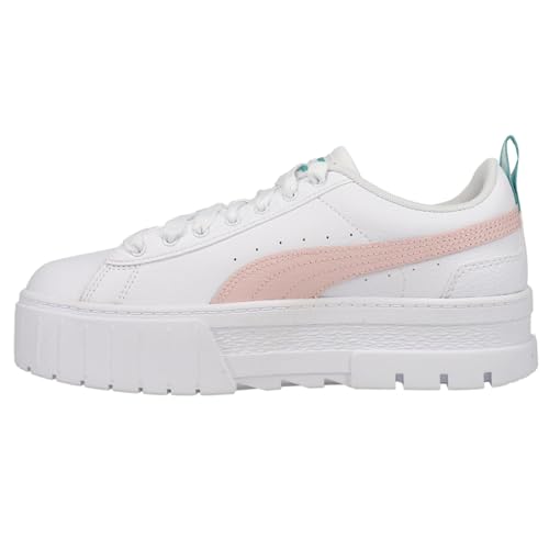 PUMA Girl's Mayze Leather (Big Kid) Puma White/Chalk Pink 4.5 Big Kid M3