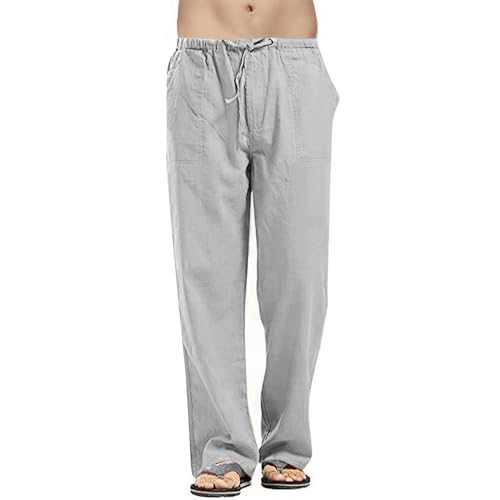 Mens Linen Renaissance Pants Loose Pleated Comfortable Breathable for Summer Casual2