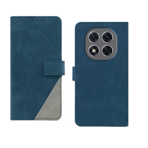Image of amazon basics Redmi Note 14 Pro Plus 5G Flip Cover | Card Pockets Wallet & Stand | Flip Cover for Redmi Note 14 Pro Plus 5G (Blue with Grey)