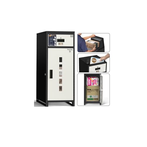 【複数投函/ポスト一体型/135L大容量 】宅配ボックス 屋外 防水 宅配BOX 組立不要 大型 郵便受け 置き配 配達ボックス 両開扉 盗難防止 一戸建て用 個人宅 簡単設置 ブラックホワイト