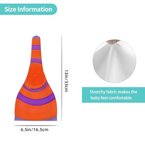 Newborn Baby Hat, Orange Circle Centre Print Soft Top Knot Beanie Cap, Cute Baby Headwear for 0-6 Months4