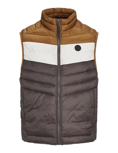 JACK & JONES Jjesprint-Collar cálido para el Cuerpo Chaleco, Mulch/Detalle: Monks Robe/Moonbeam Blocking, S para Hombre