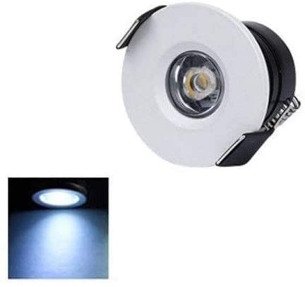 Foco LED empotrable en el techo de 1W blanco y negro con luz fría MESKEL paquete de 3