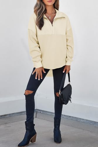 Image of SHEWIN Women Fall Sweatshirt Casual Half Zip Pullover Fall Top 2026 Clothes