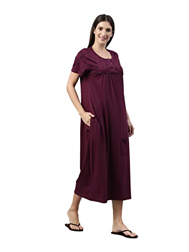 Image of KRYPTIC Womens Pure Cotton Printed Maxi Nightdress