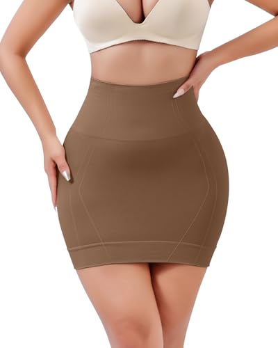Image of Slip Dress for Women Seamless half slip with non slip strip Shapewear Dress Under Dress Tummy Control Slip Dress