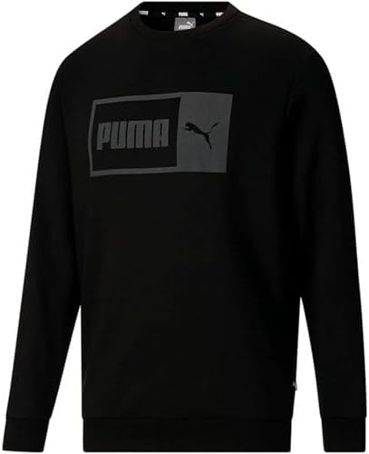 PUMA Mens Fleece Split Graphic Crew Neck Sweatshirt Casual (US, A...