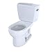TOTO CST743ER#01 Eco#Drake Round Bowl Toilet with Right Hand Tank C743E + St743Er, Cotton White