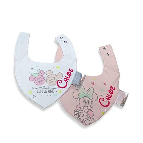 variouss Babero de Interbaby para bebé recien nacido personalizado con el nombre bordado. (Pack 2 und.)
