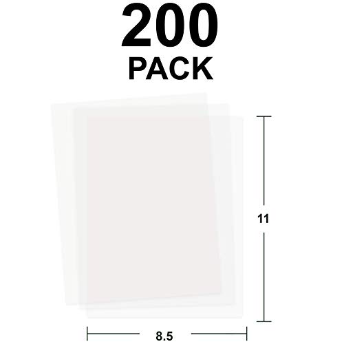 200 Pack Translucent Vellum Paper, 8.5 x 11 Inches