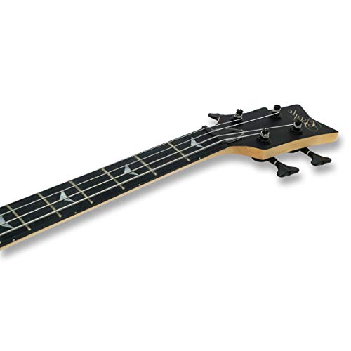 Gstyle Left-Handed 4 String Black Electric Bass, Bolt-On Maple Neck, Poplar Body #TOP3