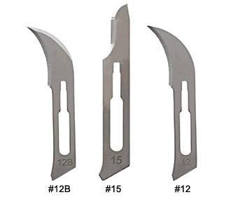 RSA Medical Plus Scalpel Blades Surgical Non-Sterile, Carbon steel, No. 12 & 12B | for Industrial use, 100pcs per box (#12B)