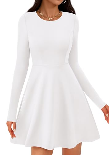 PRETTYGARDEN Womens Long Sleeve Cocktail Mini Dress 2025 Fall Crew Neck A Line Homecoming Party Short Dresses Elegant Classy4