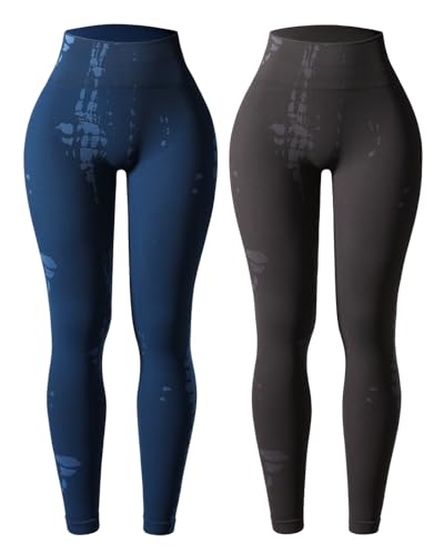 Image of AUROLA Serpent Snake Seamless Scrunch Workout Leggings for Women,Girls Squat Proof Ribbed Thick Active Gym Pants