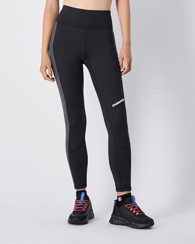 Champion Legacy C-Tech W (117485) Quick-Dry Compact Stretch Poly Jersey 7/8 Leggings, Black, L Women FW24, Black (NBK/Lea), L