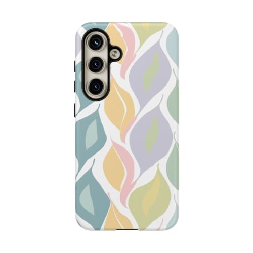 Coque Samsung S24 bleu pastel motif feuille pour le quotidien