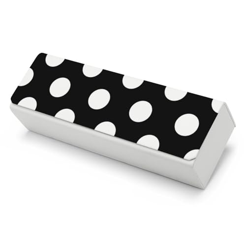 Étui à lunettes à pois noirs rigide et léger pour le travail