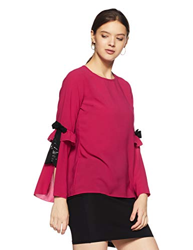Image of pluss Women's Regular fit Top (LTP3015-FUSHIA Pink S)
