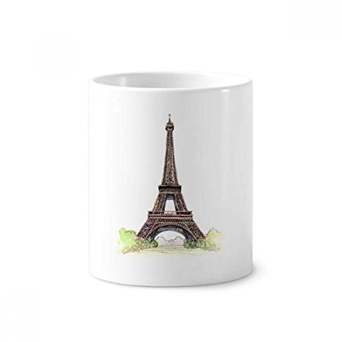 Cadeau Paris Tour Eiffel gobelet en céramique blanche de 350ml comme porte-brosse à dents chic