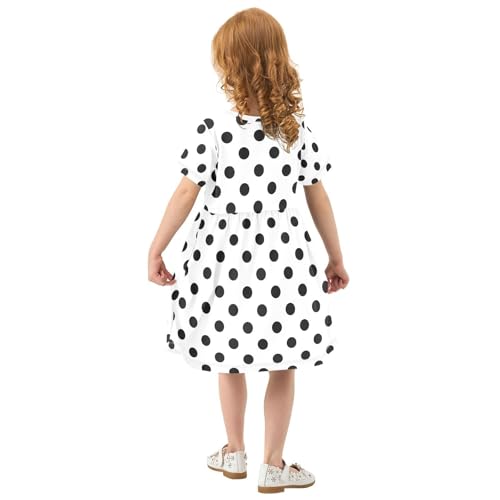 ALAZA Cute Dog Puppy Animal Toddler Girls Dress Short Sleeve A-line Dress 2-8 Years3