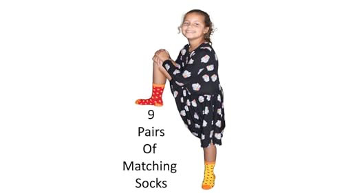 Mixin Itup Kids Crew Primary Colors Combinations - Dots, Diamonds, & Stripes - 9 Pairs per Box2