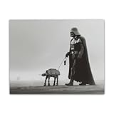 Morning Walk: Sci-Fi Art Print: AT-AT Pet on a Leash -11x14 Unframed Poster with Nerd Humor - Cool and Funny Home Decor