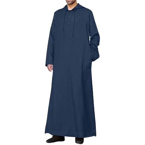 YAOHUOLE Casual Muslim Thobe with Pockets Cover