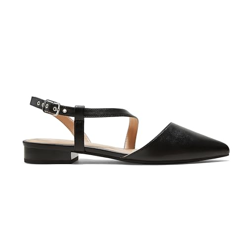 Arromic Slingback Flats for Women Pointed Toe Flat Shoe Comfortable Leather Casual Fashion Dress Work Office Shoes2