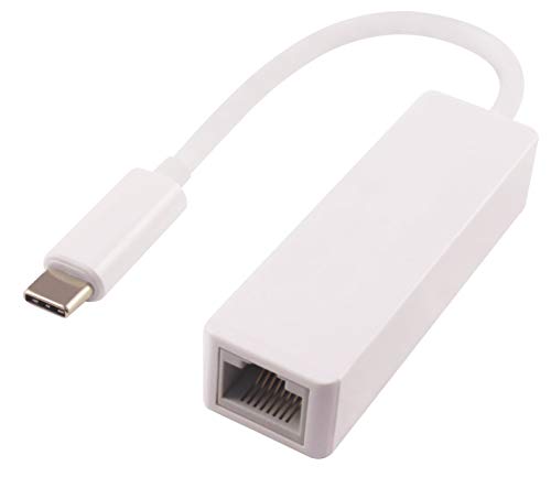 PremiumCord USB-C till Gigabit Ethernet RJ45-adapter, USB 3.1 typ C till Ethernet, 1 Gbps, gigabit nätverk, färg vit, längd 20 cm