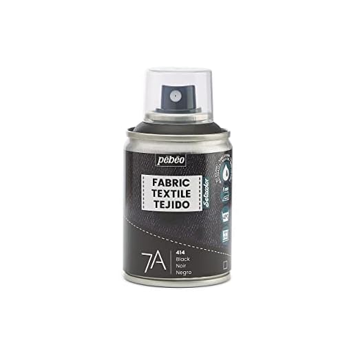 Pébéo - Pintura en spray para textiles 7A Spray 100ml - Tejidos naturales y sintéticos - Base de agua - Sin disolventes - Resistente al Lavado a Máquina - Pintura sobre Tejido Pébéo Color Negro