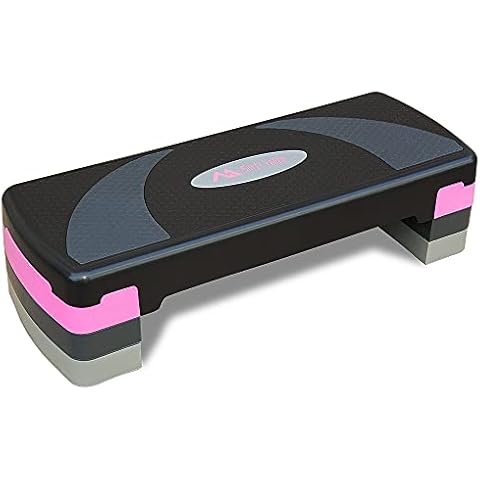 SILVER VALLEY Height Adjustable Fitness Exercise Aerobic Step Platform Board with 10cm 15cm 20cm 3 Levels for Home Cover