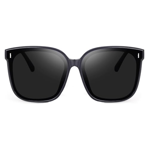 Image of IFLASH Oversized Polarized Square Sunglasses for Women Men Vintage Glasses with Flat Lens Fashion Stylish Shades