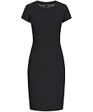 Rundhals mit V-Ausschnitt GREIFF Damen Etui-Kleid Corporate WEAR Premium 1068 Regular Fit - Schwarz - Gr. 40