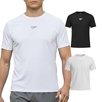 SPEEDO Kit 2 Camisetas Dry Fit Academia Esportiva Masculina, 1 Branco - 1 Preto, G