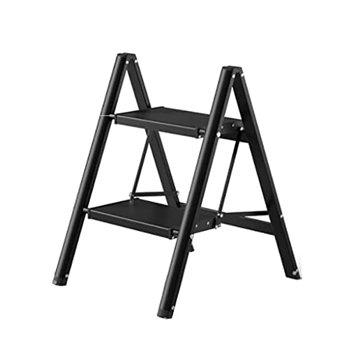 WuDLi Portable 3 Step Ladder, Folding Step Stool with Wide Anti-Slip Pedal Aluminum Portable Ladder for Home and Kitchen Use 330lbs Capacity Step Stool