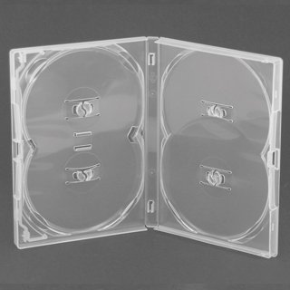 Amaray   Caja para DVD, transparente (capacidad para 4 discos)