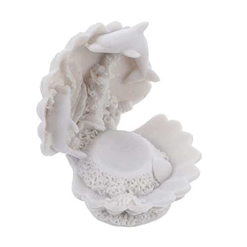 MUCKLILY Dolphin Shell Resin Craft Crystal Ball Base Decor Artistic Home Ornament