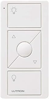 Lutron 3-Button with Raise/Lower Pico Remote for Caseta Wireless Smart Lighting Dimmer Switch, PJ2-3BRL-WH-L01R, White