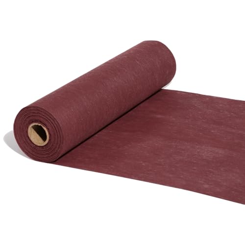 FRKOKRFA Vlies Tischläufer Bordeaux, 25m x 30cm Dekoratives Tischband, Tischdeko Tischläufer Rolle für Geburtstage, Hochzeiten, Taufen Kommunion und andere Feierlichkeiten