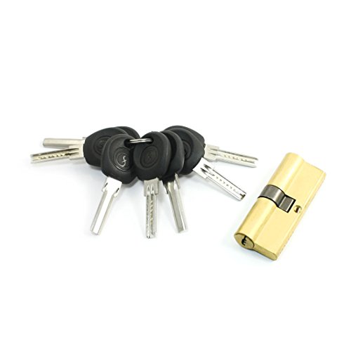 Image of Aexit Home Door Padlocks & Hasps Security 75mm Euro Quality Cylinder Lock Gold Tone w Keyed Padlocks 7 Keys