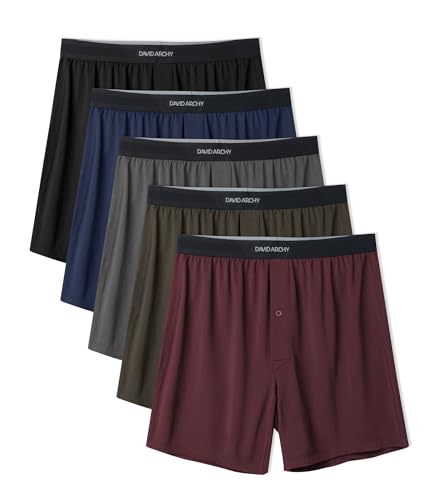 DAVID ARCHY Mens Boxer Shorts Underwear Quick Dry Breathable Mens Boxers Moisture Wicking Boxers for Men 3 or 5 Pack