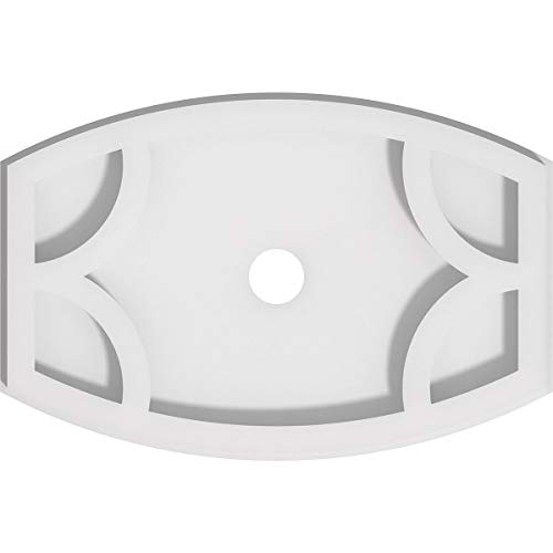 Image of Ekena Millwork CMP10X6KY-01000 Kailey Architectural Grade PVC Contemporary Urethane Ceiling Medallions 10 inchW x 6 5 /8 inchH x 1 inchID x 5 1 /4 inchC x 1 inchP