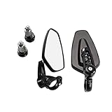 7/8' Motorcycle Mirrors,Bar End Rear View Mirrors Compatible with Honda Grom,Ducati, Suzuki,Yamaha, Kawasaki and More (BLACK)