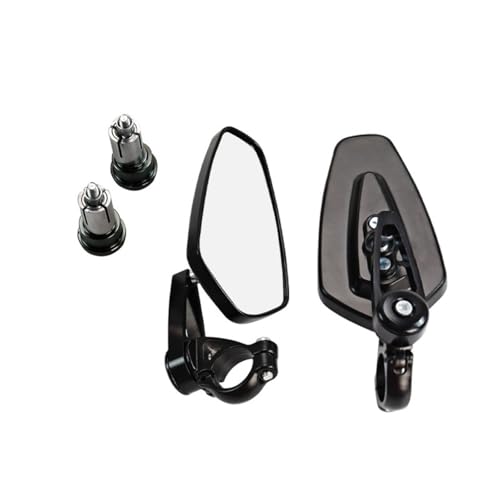 Image of 7 /8 inch Motorcycle Mirrors,Bar End Rear View Mirrors Compatible with Honda Grom,Ducati, Suzuki,Yamaha, Kawasaki and More (RED) (BLACK)