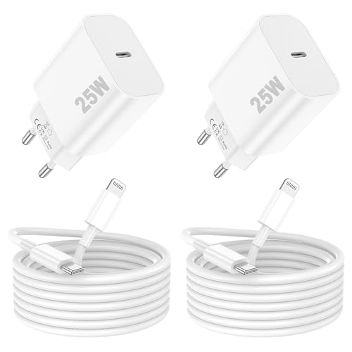 Cargador iPhone Carga Rapida,25W Cargador iPhone,MFi Certificado USB C Enchufe con 2M Lightning Cable Cabezal Pared Charger Corrient for Apple 14/14 Pro/14 Pro Max/14 Plus 13 12 11 XS XS MAX