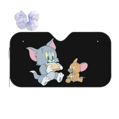 車用サンシェード トムとジェリー アニメキャラクター用サンシェード 軽自動車用 吸盤式 紫外線防止 日焼け防止 簡単取り付け 車用品 130x70cm