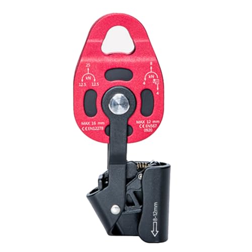 Bloepum Ascender Lifting Pulley 4KN Climbing Locking Rigging Lifter Outdoor Portable Emergency Mountaineering Equipment